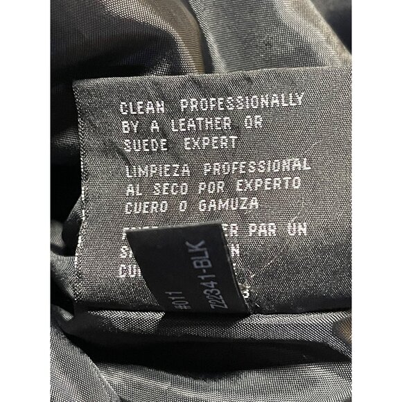 JLC New York Womens Black Leather Jacket Size Medium Modern Zip Up Fully Lined - Picture 8 of 8